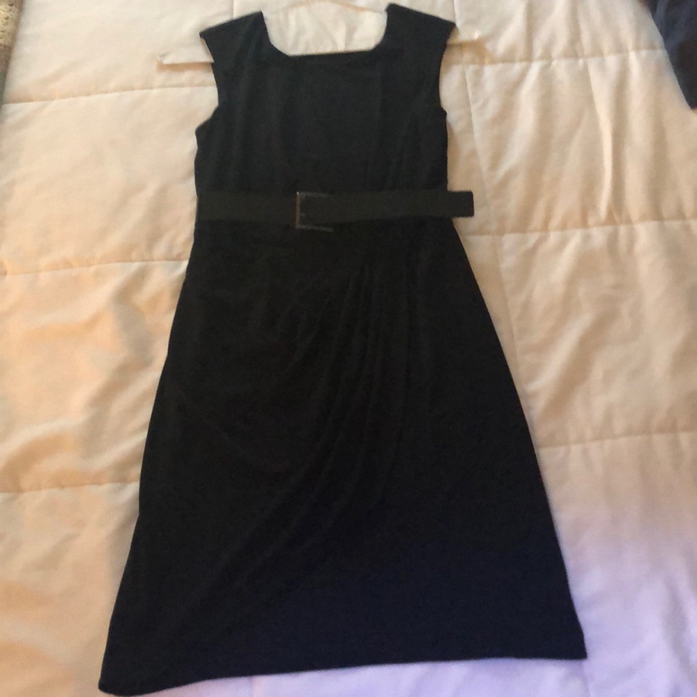 Calvin Klein little black belted dress